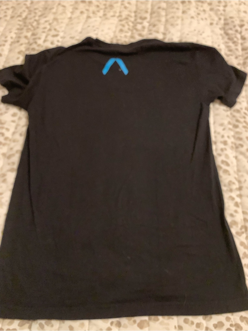 Women/Men's Black Short-Sleeve Tee with Blue Accent